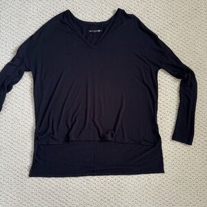 Rag and Bone Black V Neck Long Sleeve Tee